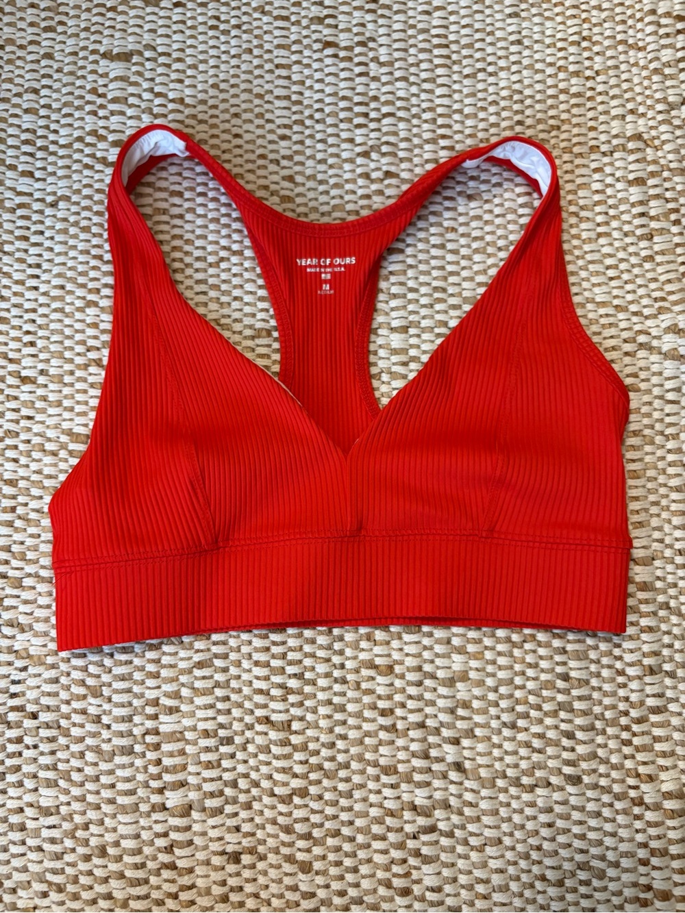 ❤️🍒🥰 Year of Ours Vibrant Red Ribbed Racerback Bralette